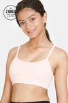 Rosaline Girls Double Layered Non Wired 3/4th Coverage Beginner Bra - Peach Whip — thumbnail 1